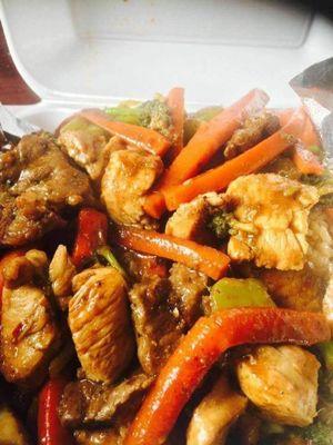 Jerk chicken & steak stir fry