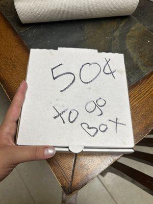 This is not about the money but how much of a bitch that lady was, this is my 50 cent pizza box