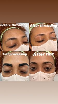 Eyebrow threading & Tint