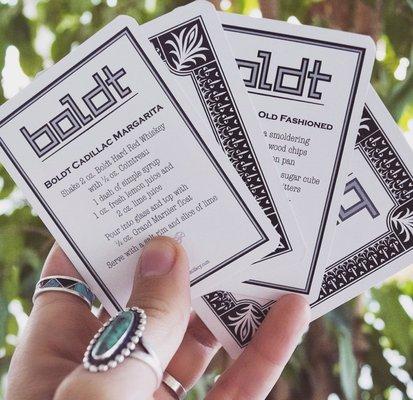 Custom recipe playing cards for Alchemy Distillery.