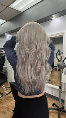 Platinum blonde hair by Christina