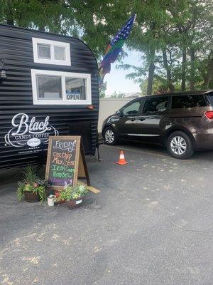 Cute trailer parked in the south part of the parking lot