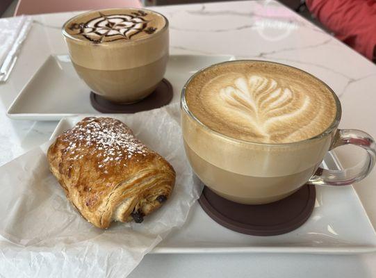 Mocaccino, Latte & chocolate croissant. As tasty as it was pretty!