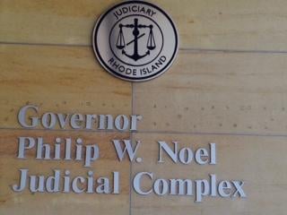 Plaque of name of Governor Noel on wall of  Kent County Court House at Dedication Ceremony