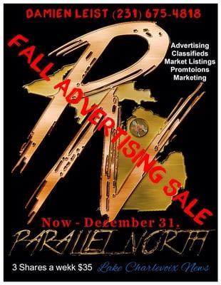 Fall Advertising Sale Now-December 31st