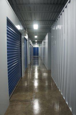 Clean, Dry, Secure. Indoor Units are Heated/Cooled Year Round. Hallways easily fit a loaded pallet jack, mattress, and more!