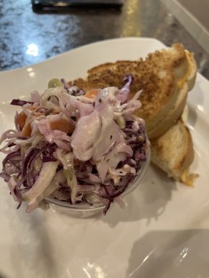 Grilled cheese with coleslaw