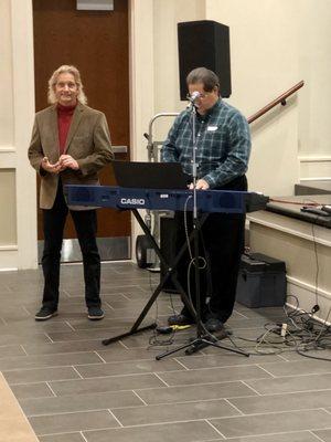 Singer Terry Youngblood and Greg Normand on the keyboard