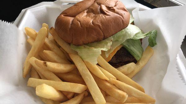 Burger with fries