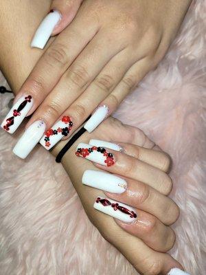 Black red n whites with flowers by Cassie