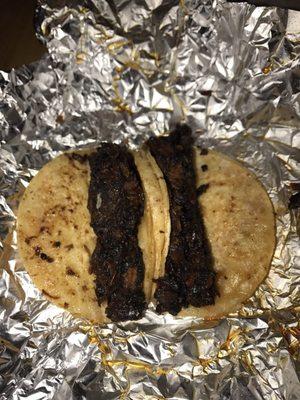 Burned tacos, nasty and ended up in the trash!!! Waste of food and money.