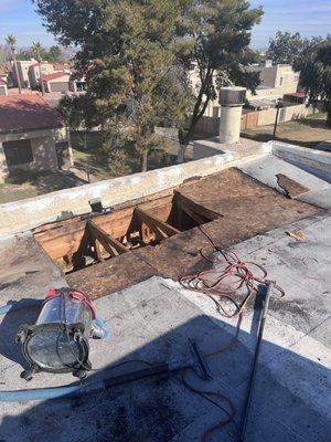 Reroofing repairs