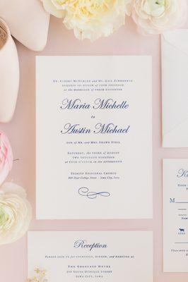 Wedding invitations printed at home with Boxcar plates