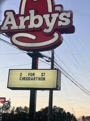 Big Arby's sign - hwy 56 Butner NC - less than one minute from I 85