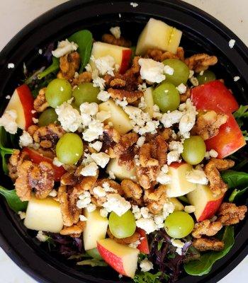 The Waldorf Salad with Fresh Apple, grapes Candied Walnuts and Blue cheese!