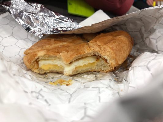 +$7 for the egg and cheese croissant. They were pre-packed and squished.