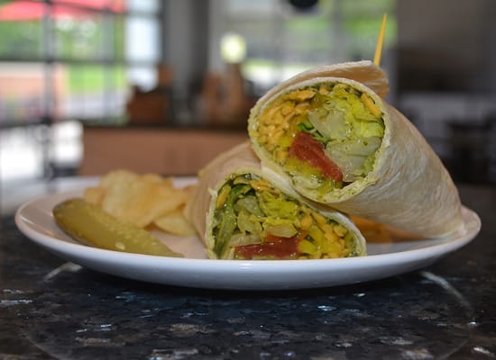 Wraps include: Blue Elephant Wraps (pictured), Ranch Wraps, and Hummus Wraps