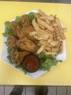 Wings & french Fries