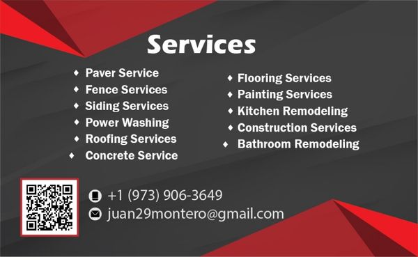 Business Services and Contact Info.