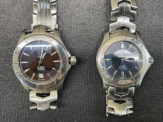 Tag Heuer Link and Caliber 5 overhaul service, new clasp and crown replacements