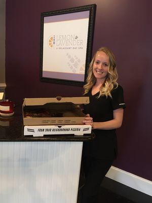 Lemon & Lavender won pizza from Hamilton's Pizzeria for the most compliments!