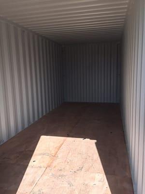 The inside of one trip 20' container.