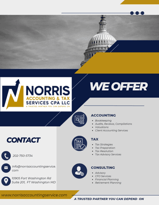 At Norris Accounting & Tax Services CPA, LLC, we provide the utmost professionalism  regardless of size.