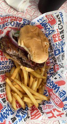 Cheese burger and fries