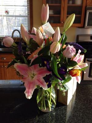 My Mom's birthday flowers from Ruthie's Flower Shop