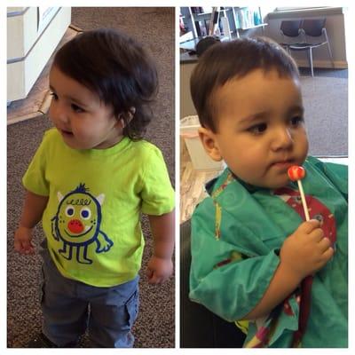 Thanks Kelly for Christian's 1st haircut!