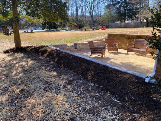 New retaining wall to address irrigation issue. Awesome!!