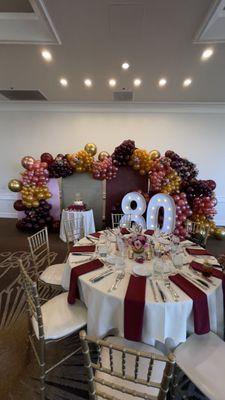 Flowers in centerpiece from Flora Depot