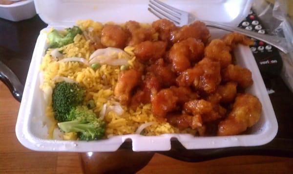 General Tso chicken with fried rice!