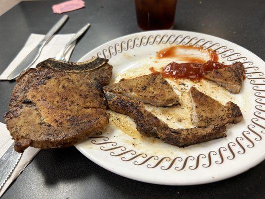 Dead, dry over-cooked pork chops