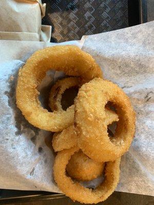 Fresh made onion rings