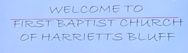 Welcome to First Baptist Church of Harriett's Bluff