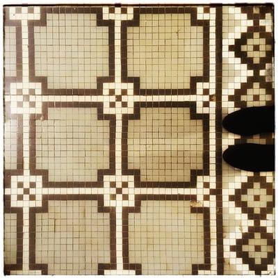 Vintage tile flooring in the lobby