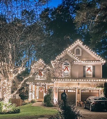 'Tis the season for Christmas lighting! Here's a picture of one of our most recent Christmas light installations.