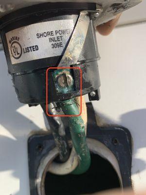 Shore power cord and inlet issues. Gybe Marine - Marine Electrical - Hilton Head, SC. 843.781.8181