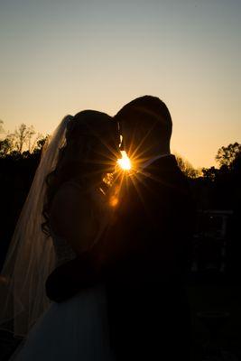 Sunset wedding portrait in New England