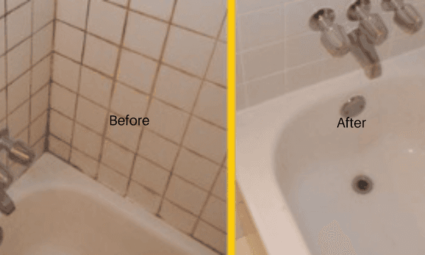 Maid Service Today shower cleaning before and after