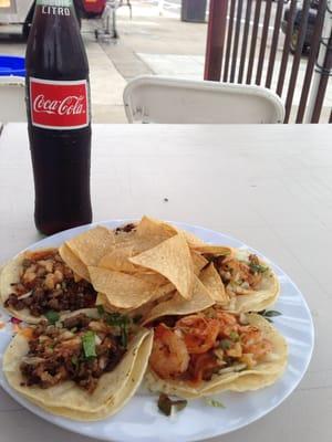 Great steak and shrimp tacos