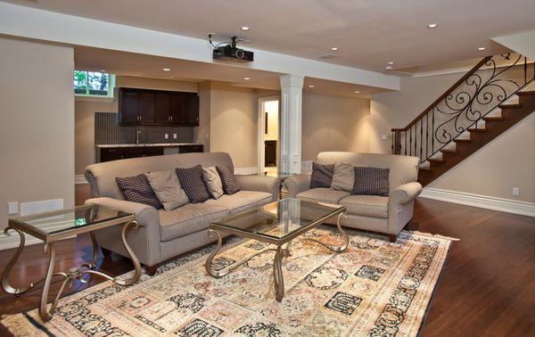 Finished Basement with Home Theater