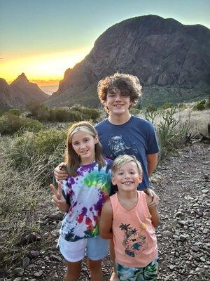 Requisite sunset shot of the kids.