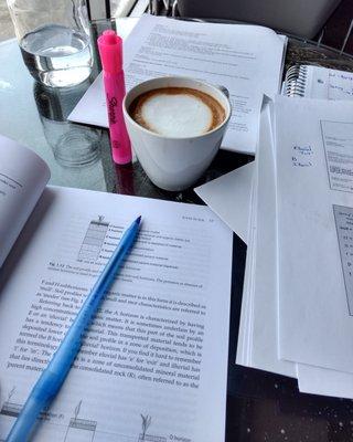 A maple latte and soil ecology studying!