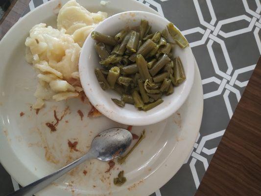 Green bean steam that an elderly had in his food he could have chocked on.