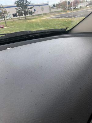 Grease debris on every inch of the cab interior.