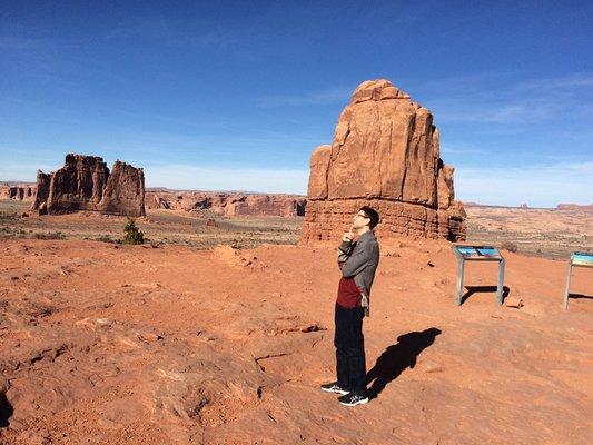 Taking in the view at Arches National Park, Utah.