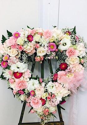 Pastel Heart Tribute Wreath