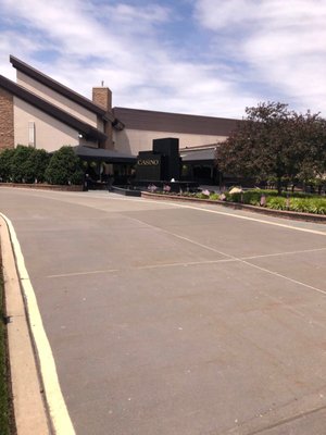 Outside the casino courtyard